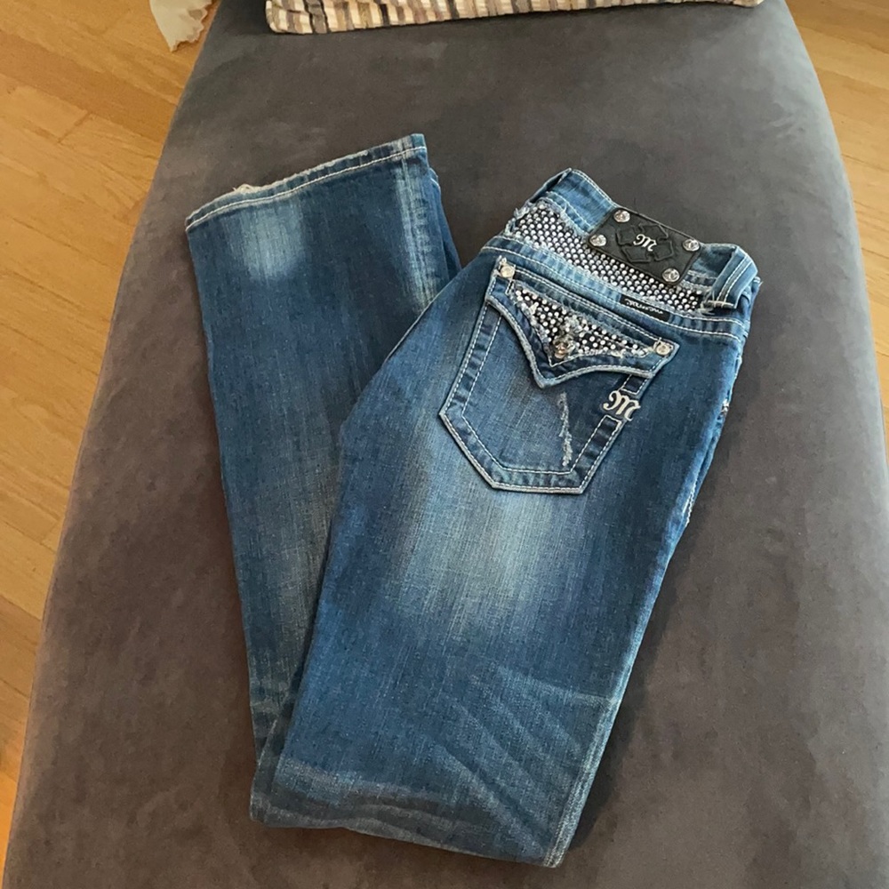 MISS ME Boot cut distressed Flap Stretch Jeans